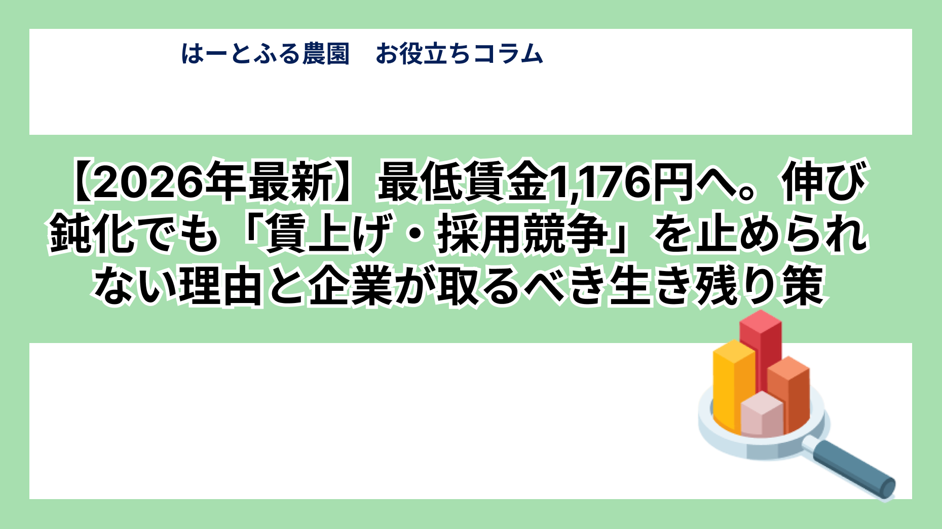 【2026年最新】最低賃金1,176円へ。伸び鈍化でも「賃上げ・採用競争」を止められない理由と企業が取るべき生き残り策